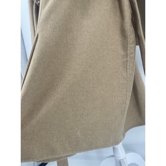 Ralph Lauren Belted Wrap Wool Long Coat Camel Women's L Double Face Pockets Tan - Picture 10 of 14